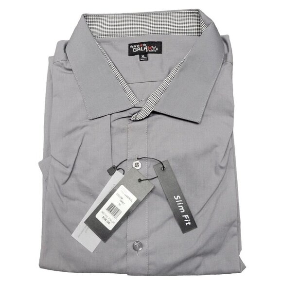 MEN'S Galaxy By Harvic Slim Fit Short Sleeve Shirt.  Size XL NWT $38 - Picture 2 of 6